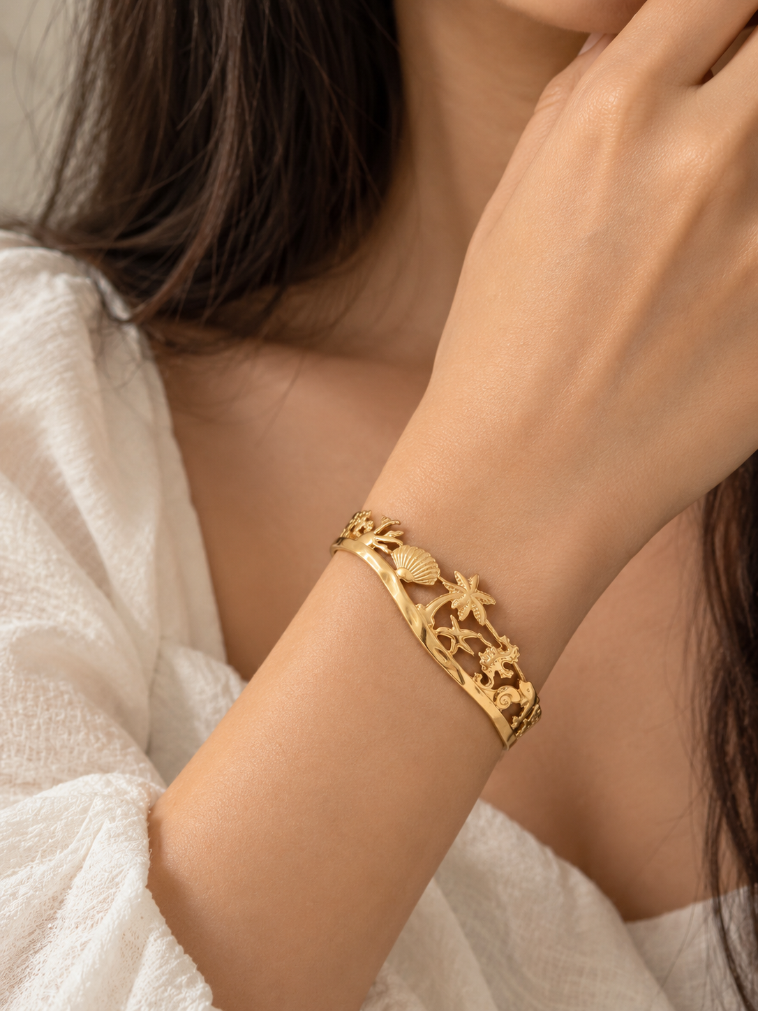 Oceanic Paradise Gold Cuff ✨